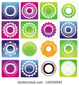 A set of metro design labels and badges.