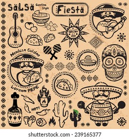 Set of Mexican vector symbols