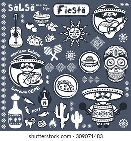 Set of Mexican vector symbols for your business