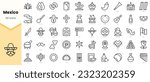 Set of mexico Icons. Simple line art style icons pack. Vector illustration