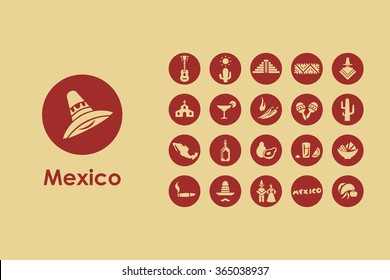 Set of Mexico simple icons