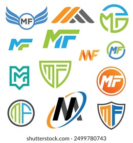Set of MF letter logo-3