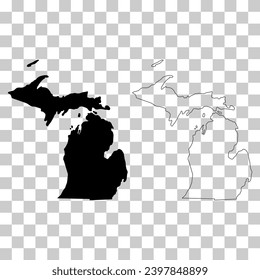 Set of Michigan map, united states of america. Flat concept icon vector illustration .
