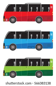 Set of Micro bus or Mini bus isolated in white background vector