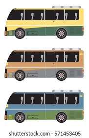 Set of Micro bus or Mini bus isolated in white background vector