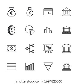 Set of microeconomics related vector line icons. Premium linear symbols pack. Vector illustration isolated on a white background. Web symbols for web sites and mobile app. Trendy design. 