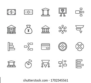 Set of microeconomics related vector line icons. Premium linear symbols pack. Vector illustration isolated on a white background. Web symbols for web sites and mobile app. Trendy design. 