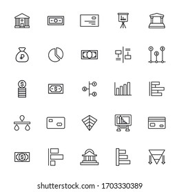 Set of microeconomics related vector line icons. Premium linear symbols pack. Vector illustration isolated on a white background. Web symbols for web sites and mobile app. Trendy design. 