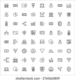 Conjunto de iconos de línea vectorial relacionados con la microeconomía. Paquete de símbolos lineales premium. Ilustración vectorial aislada en un fondo blanco. Símbolos web para sitios web y aplicaciones móviles. Diseño de moda. 