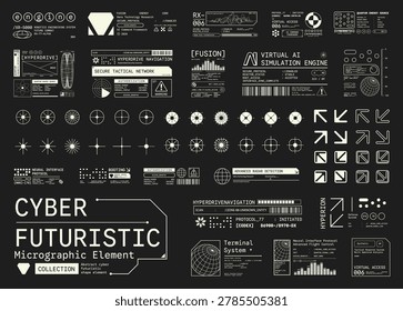 Set of Micrographic element Futuristic UI Elements Shape Collection