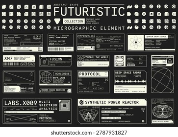 Set of Micrographic element Futuristic UI Cyber Futuristic technology Collection	