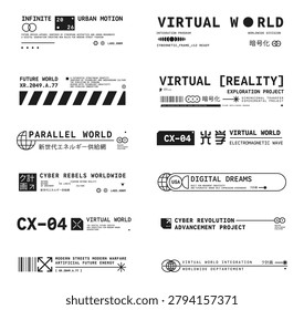 Set of Micrographic element Futuristic UI Cyber Futuristic technology Collection	