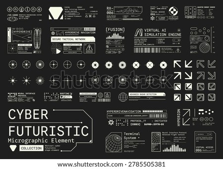Set of Micrographic element Futuristic UI Elements Shape Collection