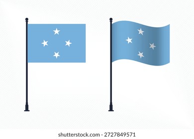 Conjunto de Bandeiras da Micronésia Isoladas para a Celebração do Dia da Independência