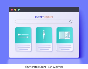 Set Microphone, Drum sticks and Music tape player icon. Vector