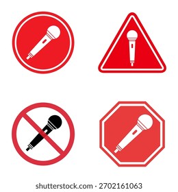 Set von Mikrofon-Symbol, Audio-Sprache-Symbol, Aufnahme Konzert Zeichen, Web-Taste Design .