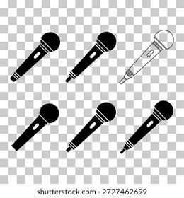 Set von Mikrofon-Symbol, Audio-Sprache-Symbol, Aufnahme Konzert Zeichen, Web-Taste Design .