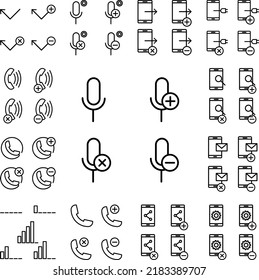 Mikrofonsymbol in einer Sammlung mit anderen Elementen