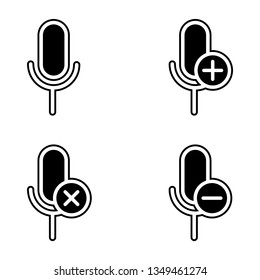 set of microphone icon. Element of phone for mobile concept and web apps icon. Glyph, flat icon for website design and development, app development