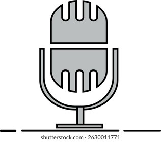 Conjunto de Vector de icono de micrófono sobre fondo blanco.