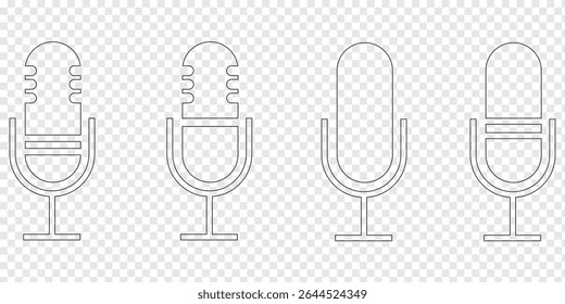 Conjunto de ícones de microfone, conjunto de vetor ícone de microfone. Coleção de sinais de ilustração de áudio. Símbolo de microfone. Tipo de variedade Microfones Design. Eps 10.