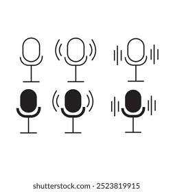 Conjunto de ícones de microfone. design de logotipo de microfone eps 10