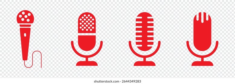 Conjunto de ícones de microfone. podcast de design de logotipo de microfone com logotipo de microfone.