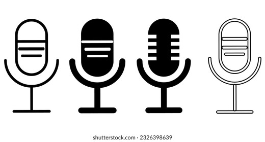 Set of microphone icons. Vector illustration
