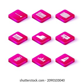 Set Microphone, Music equalizer, synthesizer, Grand piano, Metronome with pendulum in motion, Sound or audio recorder monitor, Musical instrument accordion and  icon. Vector