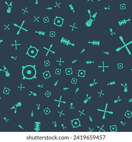 Set Microphone, , Stereo speaker and Drum sticks on seamless pattern. Vector