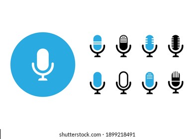 Set of microphone vector. Microphone icons. Vector illustration.