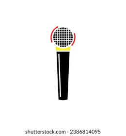set of microphone vector isolated on white background. mic, microphone, voice, sound, podcast, audio, music, communication, gold, silver, black, logo, icon, sticker, clipart, vector illustration.