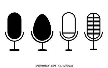 Conjunto de micrófonos icono diseño vector fondo blanco aislado