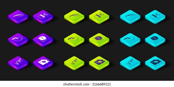 Set Microscope, Eco friendly house, Human kidney, DNA symbol, Plant in pot and Leaf or leaves icon. Vector
