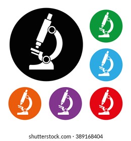 set microscope icon isolated on a white background