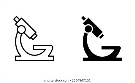 Set of microscope icons. Detailed and Scientific Illustrations for Education and Research on white background