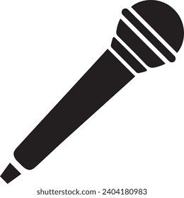 Conjunto de micrófonos música de cantante de silueta vectorial en blanco y negro y canciones de portada vocal instrumento micrófono con código