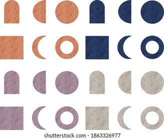 Set of mid-century geometric shapes