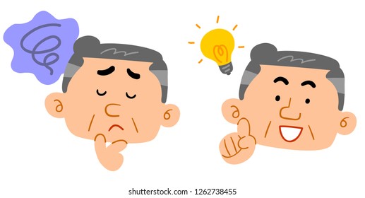Set of middle-aged man trouble and settlement
