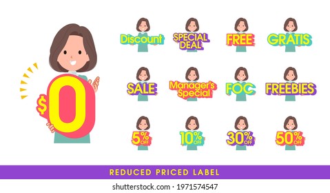 A set of middle-aged women in tunic with a great deal POP in English.It's vector art so easy to edit.