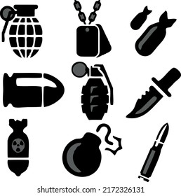 Juego de etiquetas de insignias de militares y fuerzas armadas logotipo emblemas vintage con el arma de los cráneos 