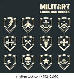 Vintage Military Vector Labels Patches Vector Stock Vector (Royalty ...