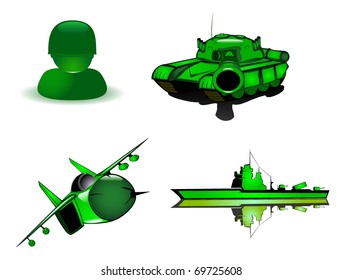 set of military icons. Vector 2