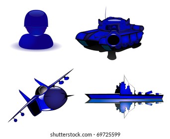 set of military icons. Vector 4