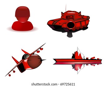 set of military icons. Vector 5
