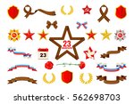 Set of military objects related to 23 February in flat style isolated on white background. Design elements for 23 February, 9 May, Victory day. Vector illustration.