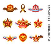 Set of military objects related to 23 February in flat style isolated on white background. Design elements for 23 February, 9 May, Victory day. Vector illustration.