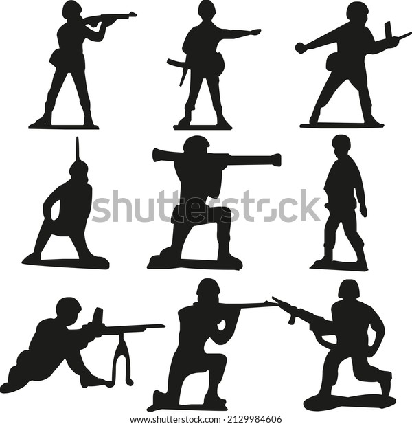 Set of military silhouettes, military vector\
illustration, Army soldiers, , Military silhouettes background.\
Soldiers silhouettes collection. warriors in our time. Armed\
Soldier Silhouette\
Collection