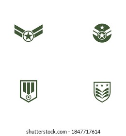 Set Military Wave Logo Template vector symbol nature