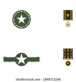Set Military Wave Logo Template vector symbol nature